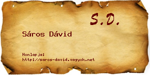 Sáros Dávid névjegykártya